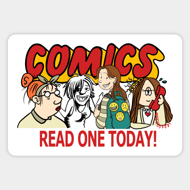 Comics Read One Today (Women Creators) Magnet by dumb stuff, fun stuff